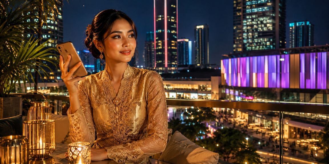 Pengguna wanita di Petaling Jaya menggunakan telefon bimbit untuk taruhan E-Sukan winboxmy